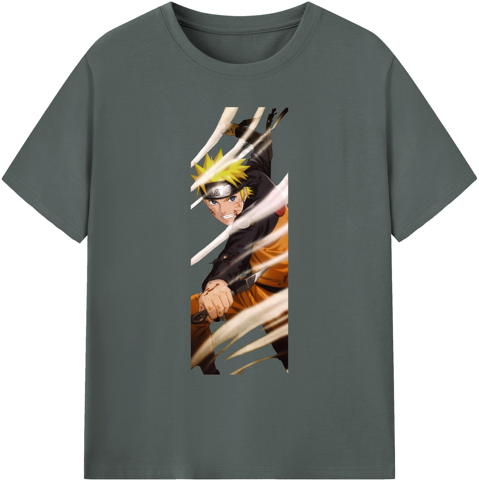 （画像用） NARUTO -ナルト- うずまき ナルト Uzumaki Naruto 綿100％ メンズ半袖Tシャツ｜肌触りやわらか＆通気性